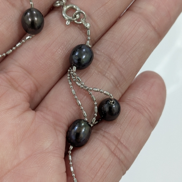 NW0T🔥Tahitian Black Pearls Necklace - Picture 9 of 11
